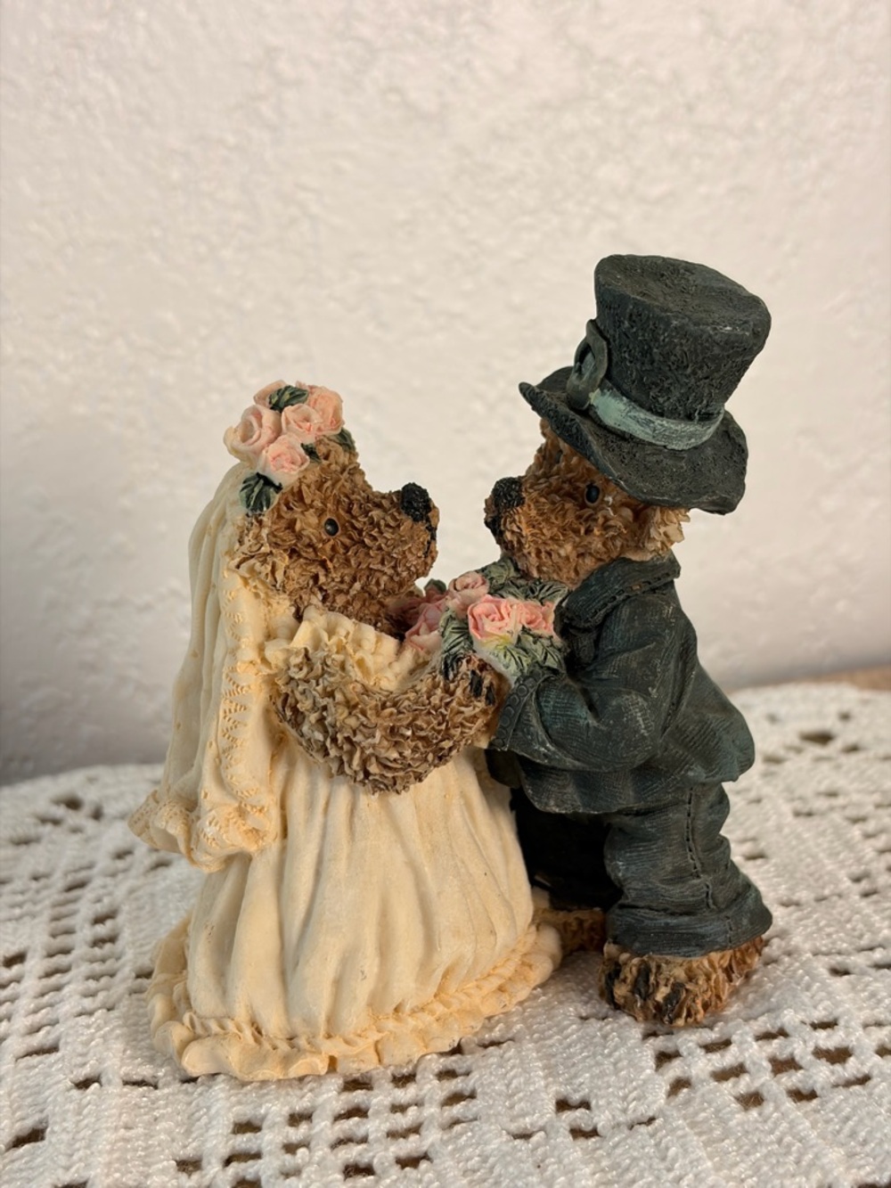 🐻💍✨ K’s Collection Resin Bride & Groom Bears Figurine – 3.5” ✨💍🐻
